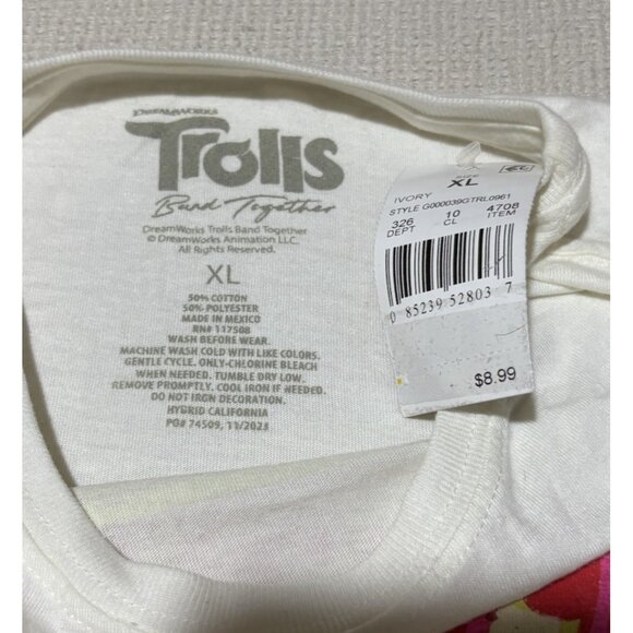 Girls White Trolls Movie Poppy Sugar Gals T-Shirt Tee Shirt Size XL - Picture 3 of 7